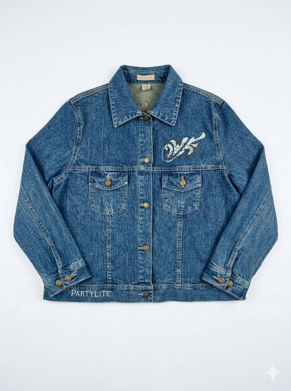 🩵NWOT PartyLite Blue Button Front Denim Jacket Medium